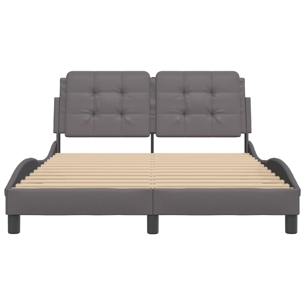 Cadre de lit sans matelas gris 120x200 cm similicuir - XIOS
