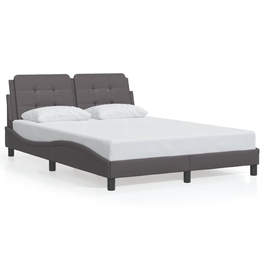 Cadre de lit sans matelas gris 140x190 cm similicuir - XIOS