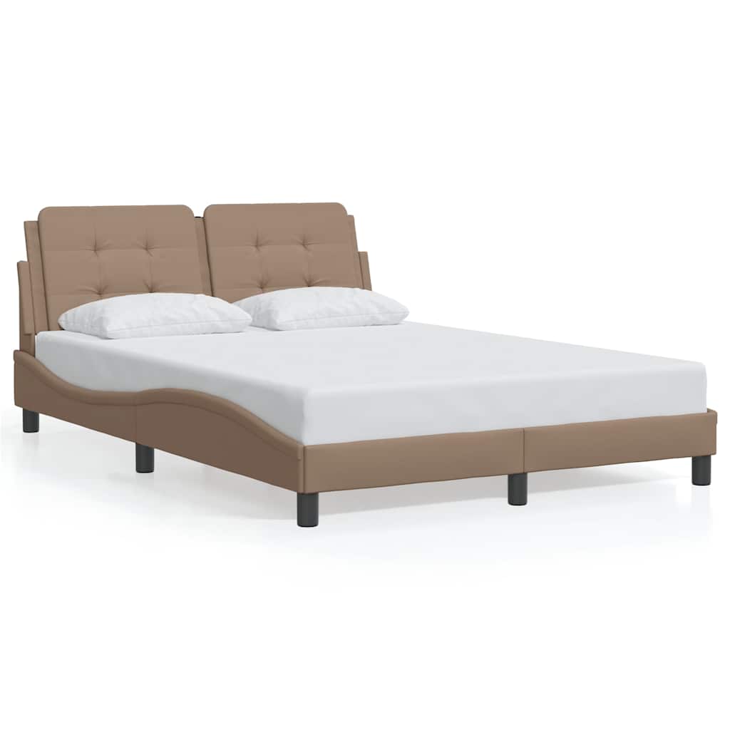 Cadre de lit sans matelas Zadar cappuccino 140x190 cm similicuir - XIOS