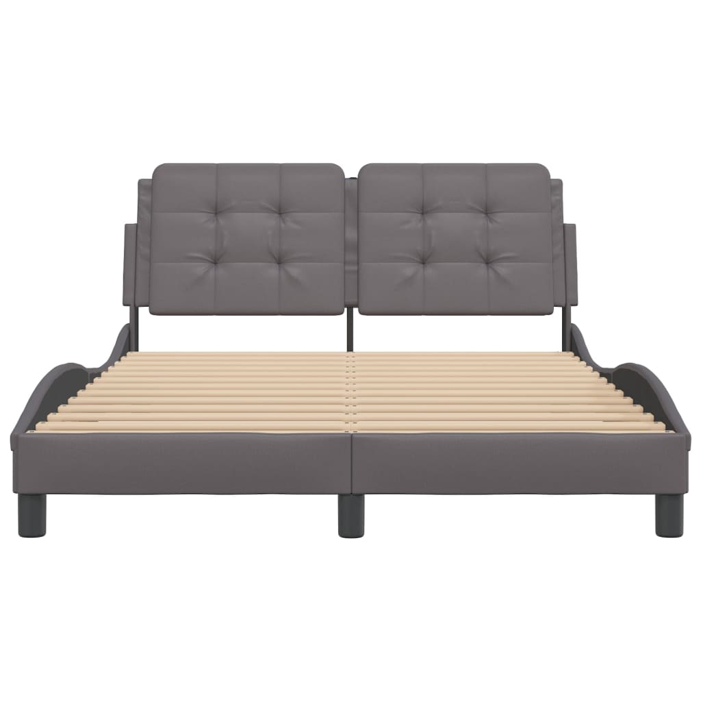Cadre de lit sans matelas gris 140x200 cm similicuir - XIOS