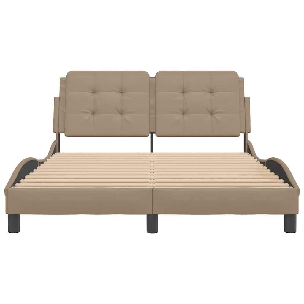 Cadre de lit sans matelas Zadar cappuccino 140x200 cm similicuir - XIOS