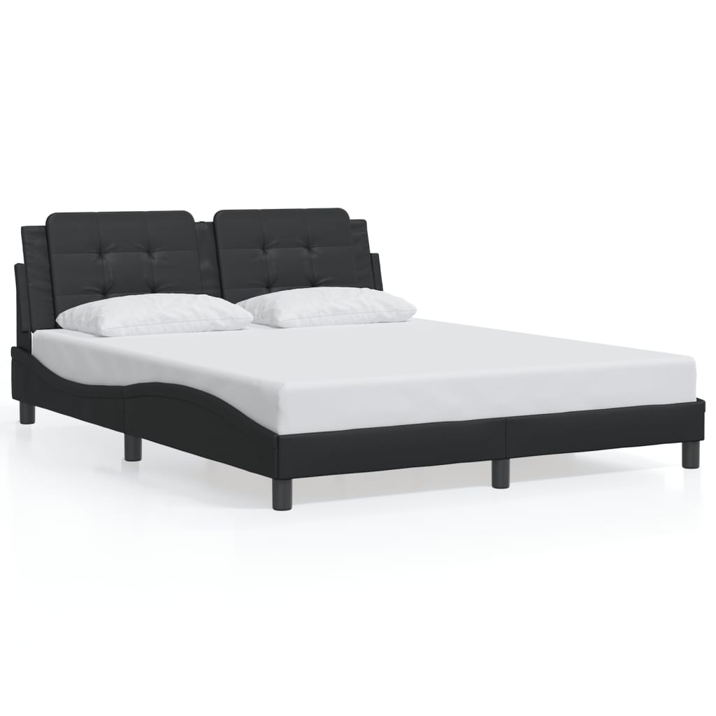 Cadre de lit sans matelas noir 160x200 cm similicuir - XIOS