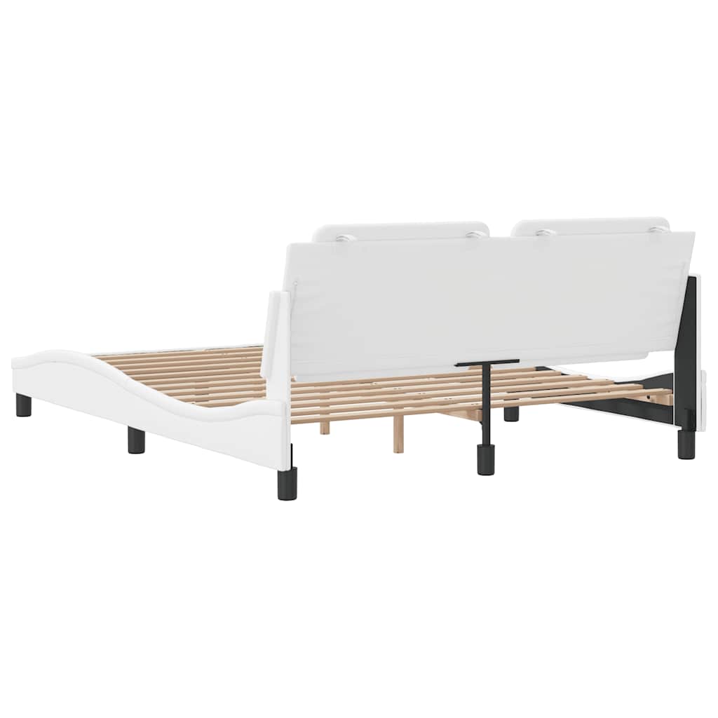 Cadre de lit sans matelas Zadar blanc 160x200 cm similicuir - XIOS