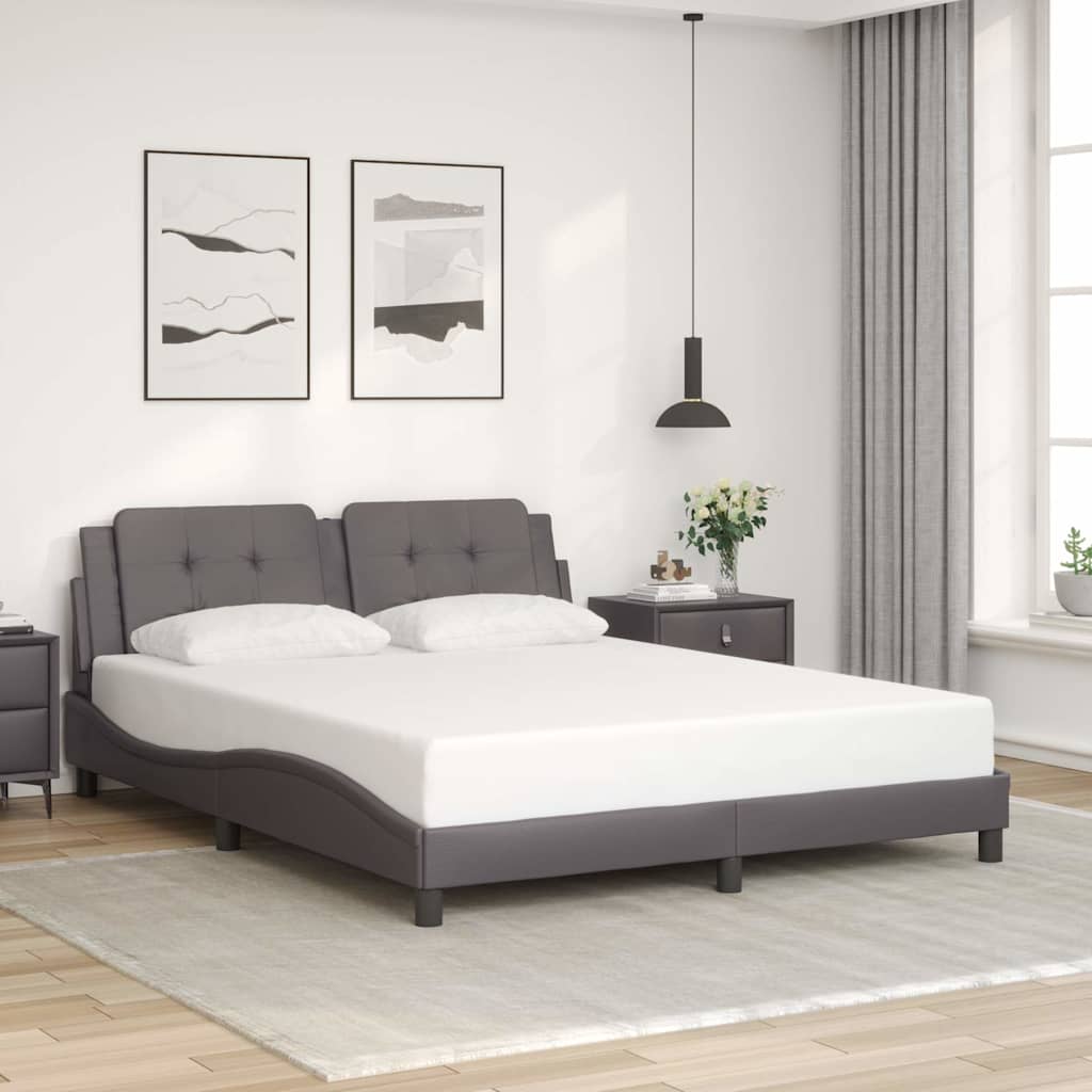 Cadre de lit sans matelas Zadar gris 160x200 cm similicuir - XIOS