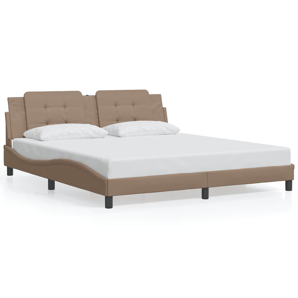 Cadre de lit sans matelas Zadar cappuccino 180x200 cm similicuir - XIOS