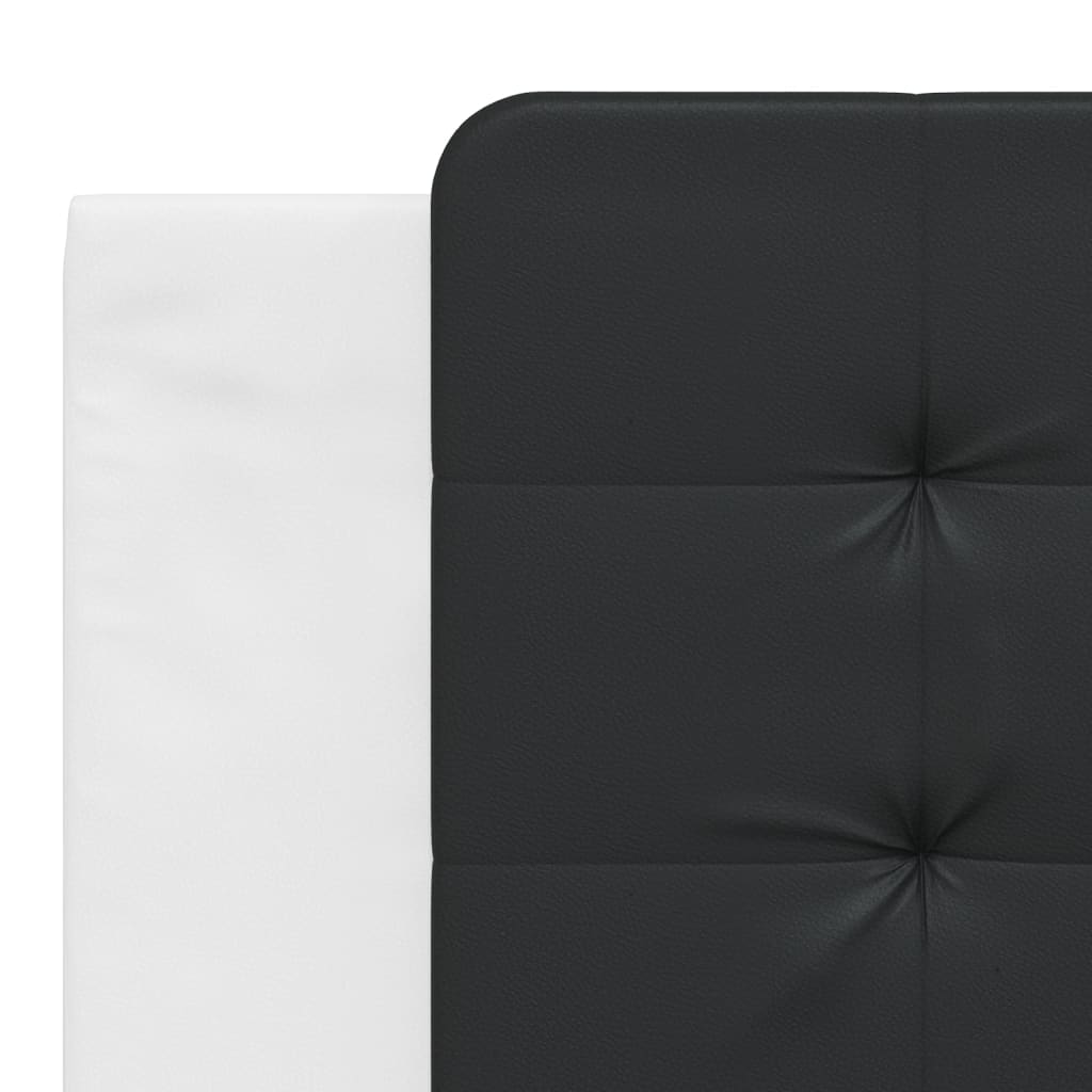 Cadre de lit sans matelas blanc et noir 180x200 cm similicuir - XIOS