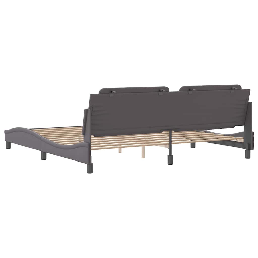 Cadre de lit sans matelas Zadar gris 200x200 cm similicuir - XIOS