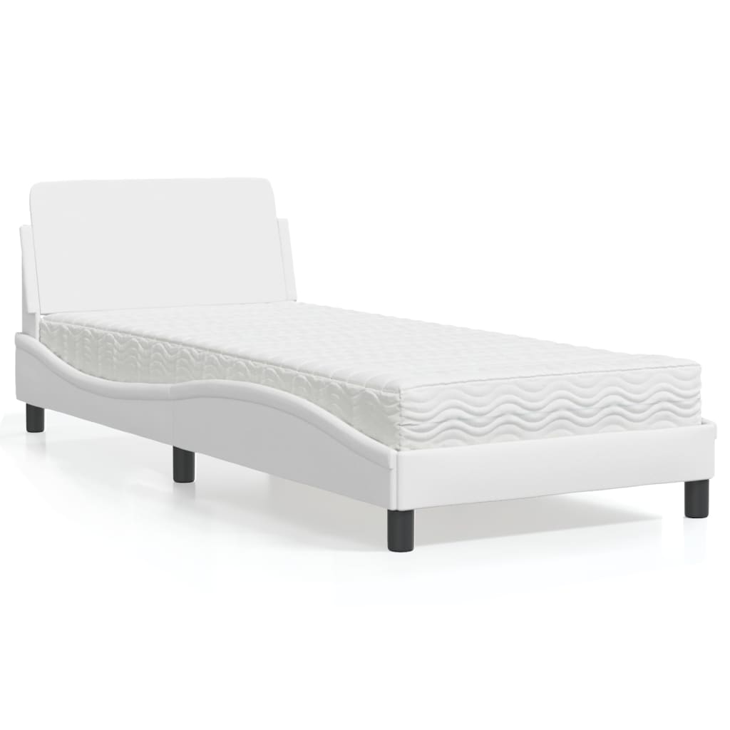 Lit avec matelas Dover blanc 80x200 cm similicuir - XIOS