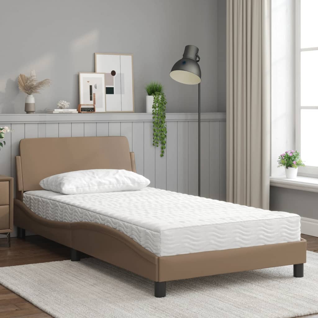 Lit avec matelas Dover cappuccino 100x200 cm similicuir - XIOS