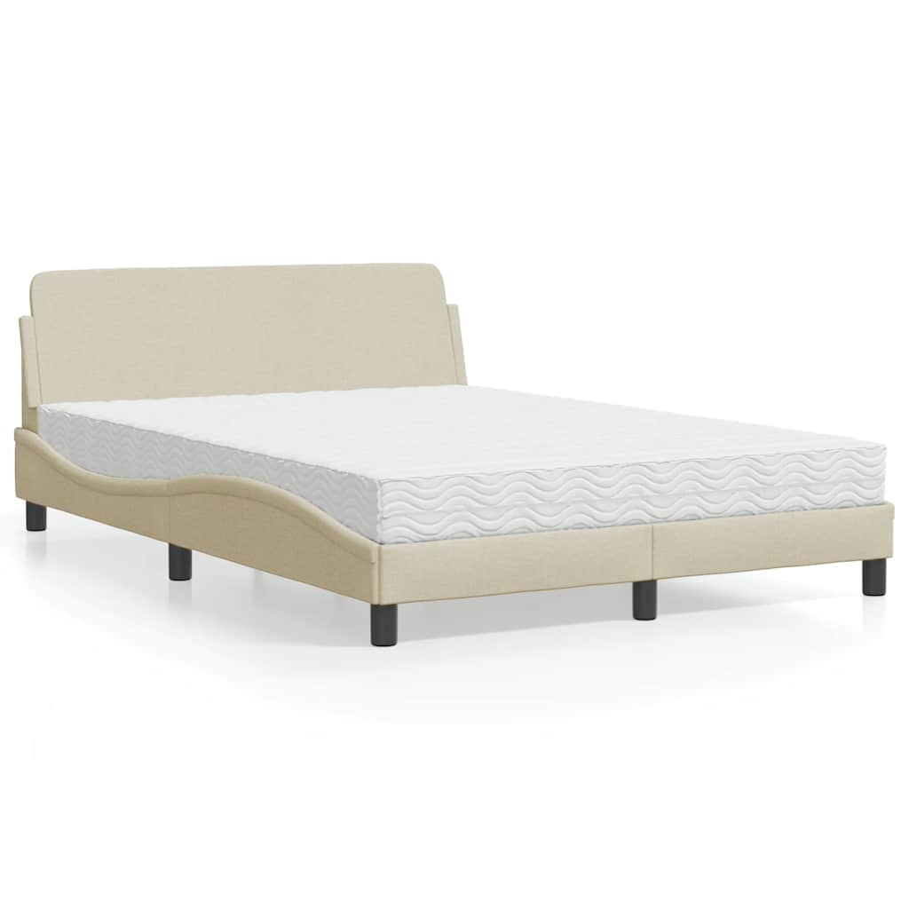 Lit avec matelas Dover crème 120x200 cm tissu - XIOS