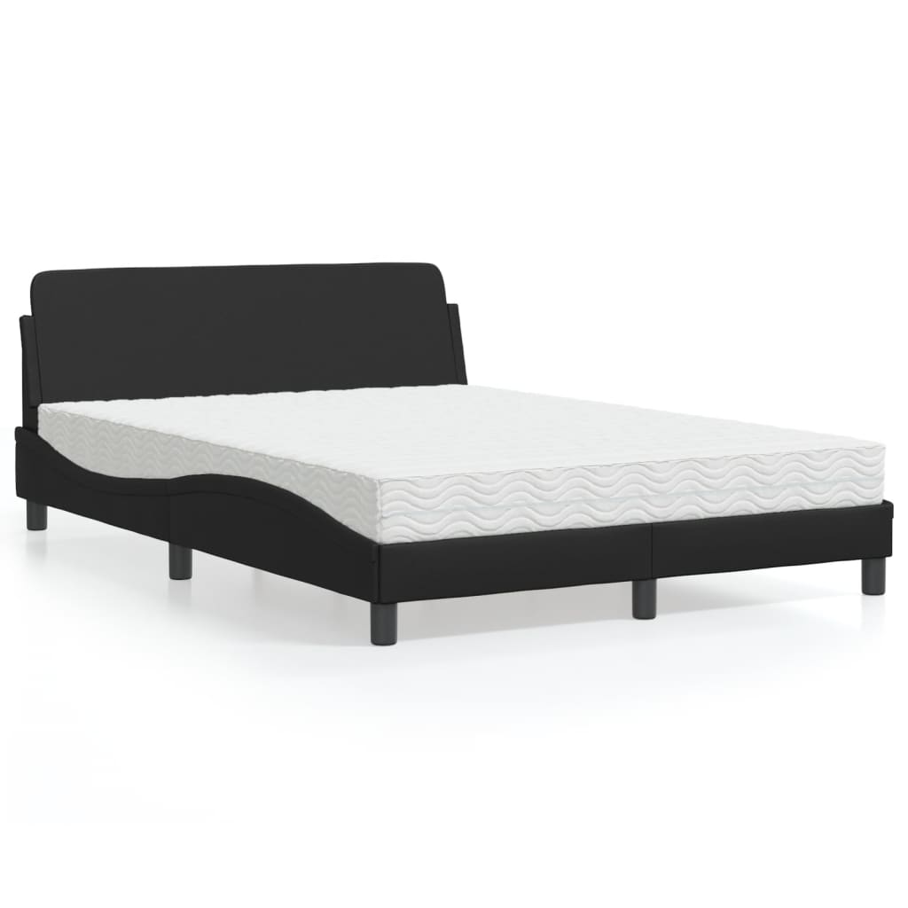 Lit avec matelas Dover noir 120x200 cm similicuir - XIOS