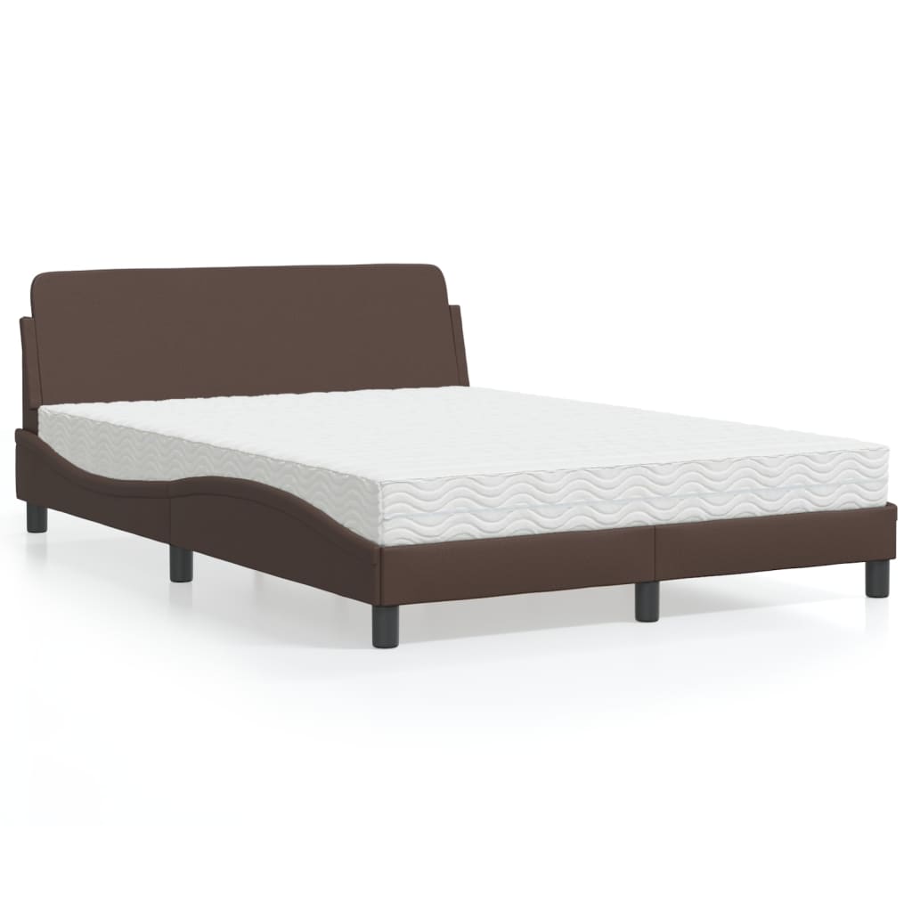 Lit avec matelas Dover marron 120x200 cm similicuir - XIOS