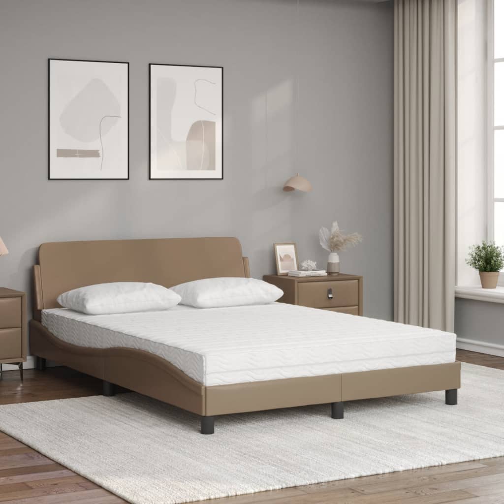 Lit avec matelas Dover cappuccino 120x200 cm similicuir - XIOS