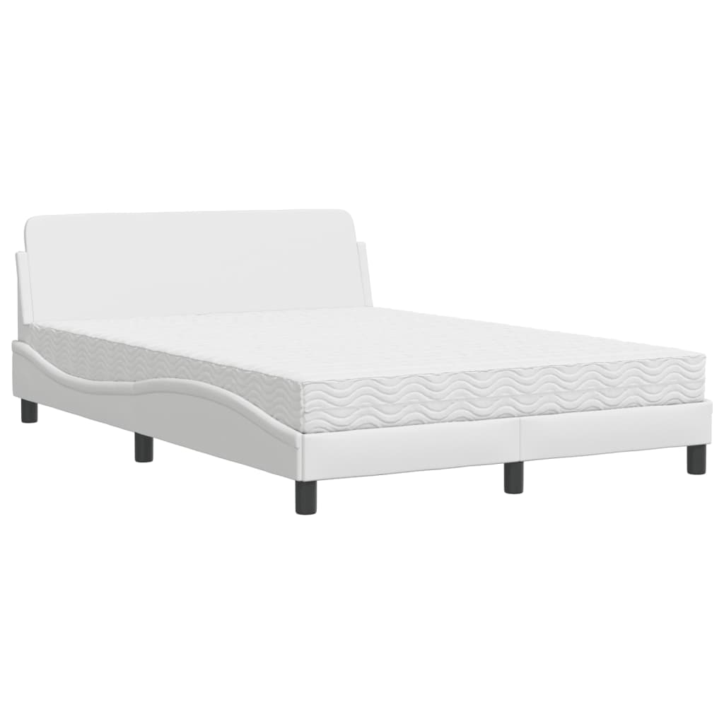 Lit avec matelas Dover blanc 140x190 cm similicuir - XIOS