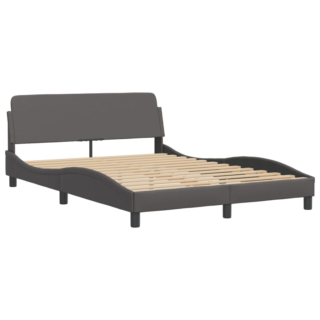 Lit avec matelas Dover gris 140x200 cm similicuir - XIOS