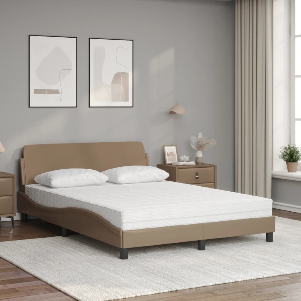 Lit avec matelas Dover cappuccino 140x200 cm similicuir - XIOS