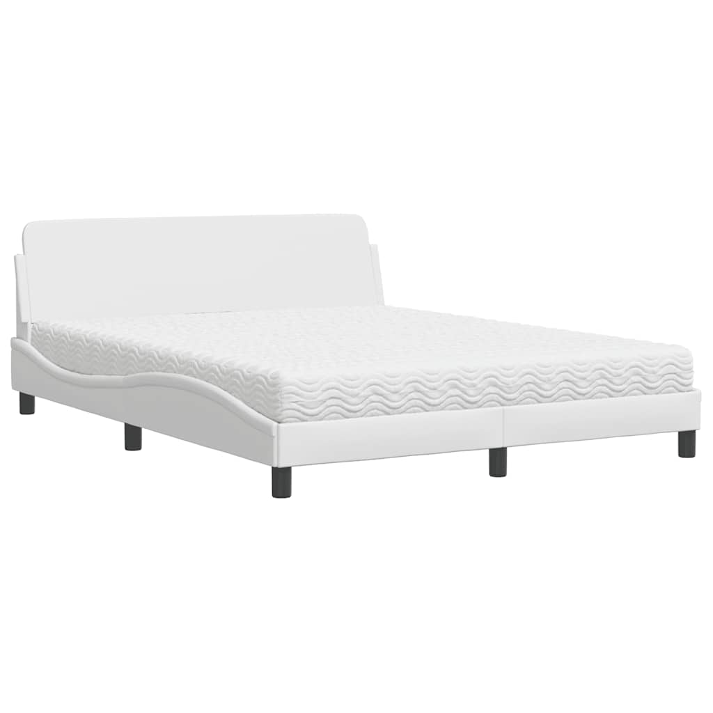 Lit avec matelas Dover blanc 160x200 cm similicuir - XIOS