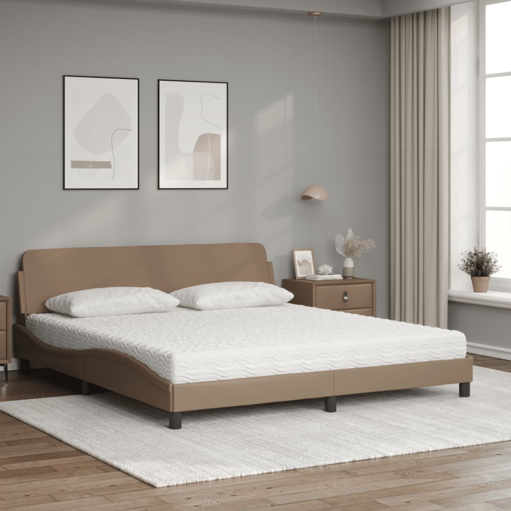 Lit avec matelas Dover cappuccino 180x200 cm similicuir - XIOS