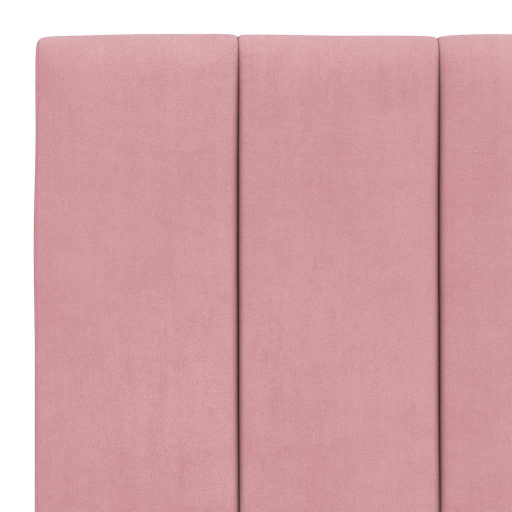 Lit avec matelas Hanko rose 90x190 cm velours - XIOS