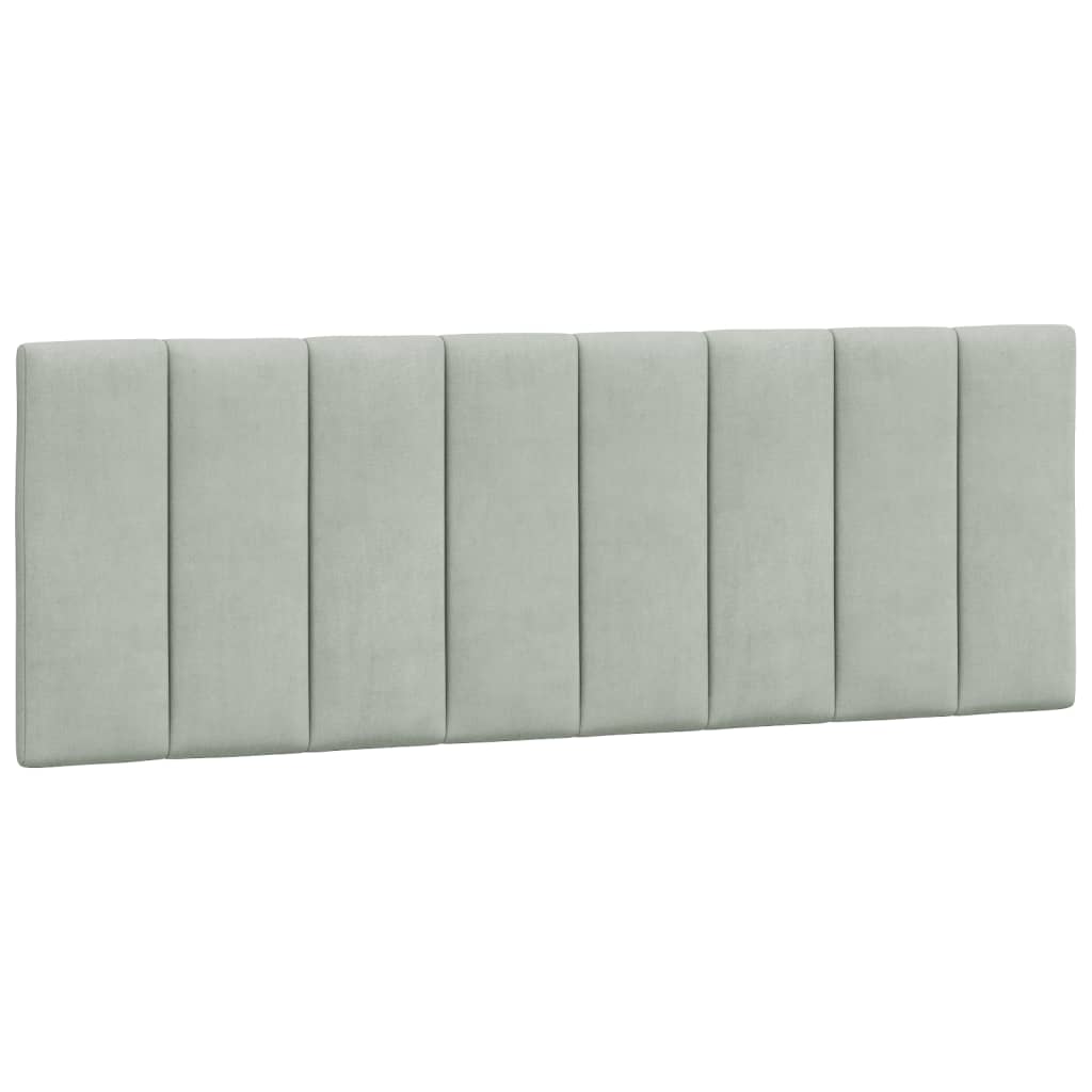 Lit avec matelas Hanko gris clair 120x200 cm velours - XIOS
