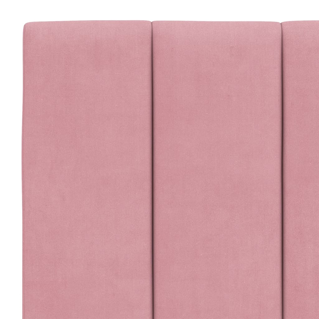 Lit avec matelas Hanko rose 140x190 cm velours - XIOS
