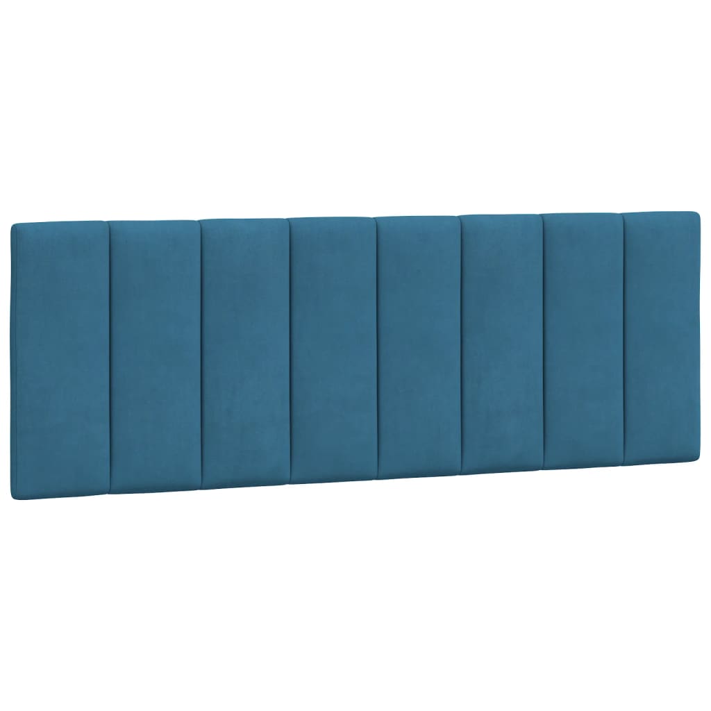 Lit avec matelas Hanko bleu 140x200 cm velours