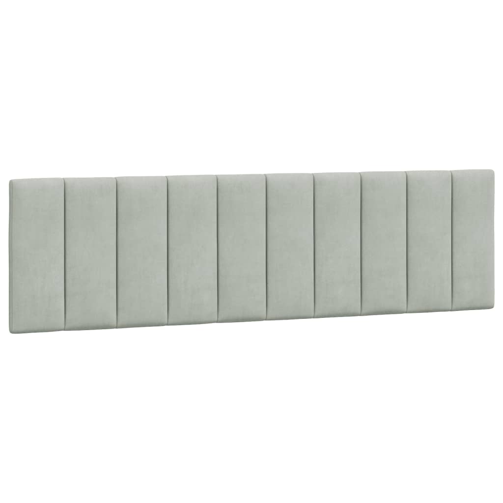 Lit avec matelas Hanko gris clair 180x200 cm velours - XIOS