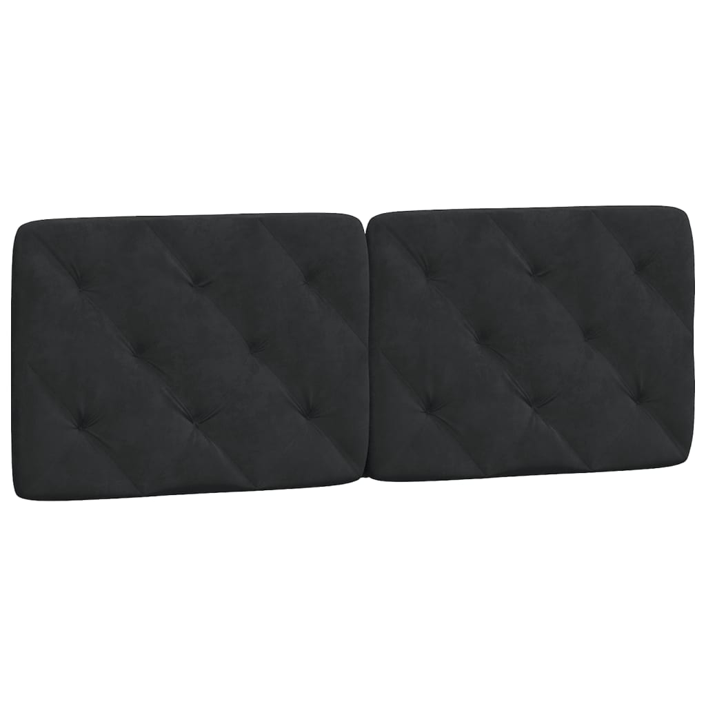 Lit avec matelas noir 140x200 cm velours - XIOS