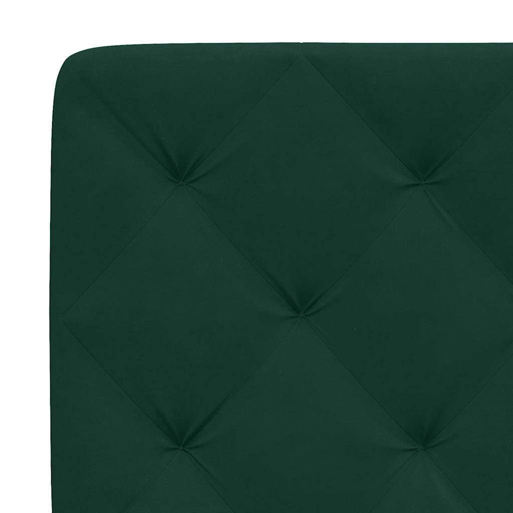 Lit avec matelas vert foncé 140x200 cm velours - XIOS