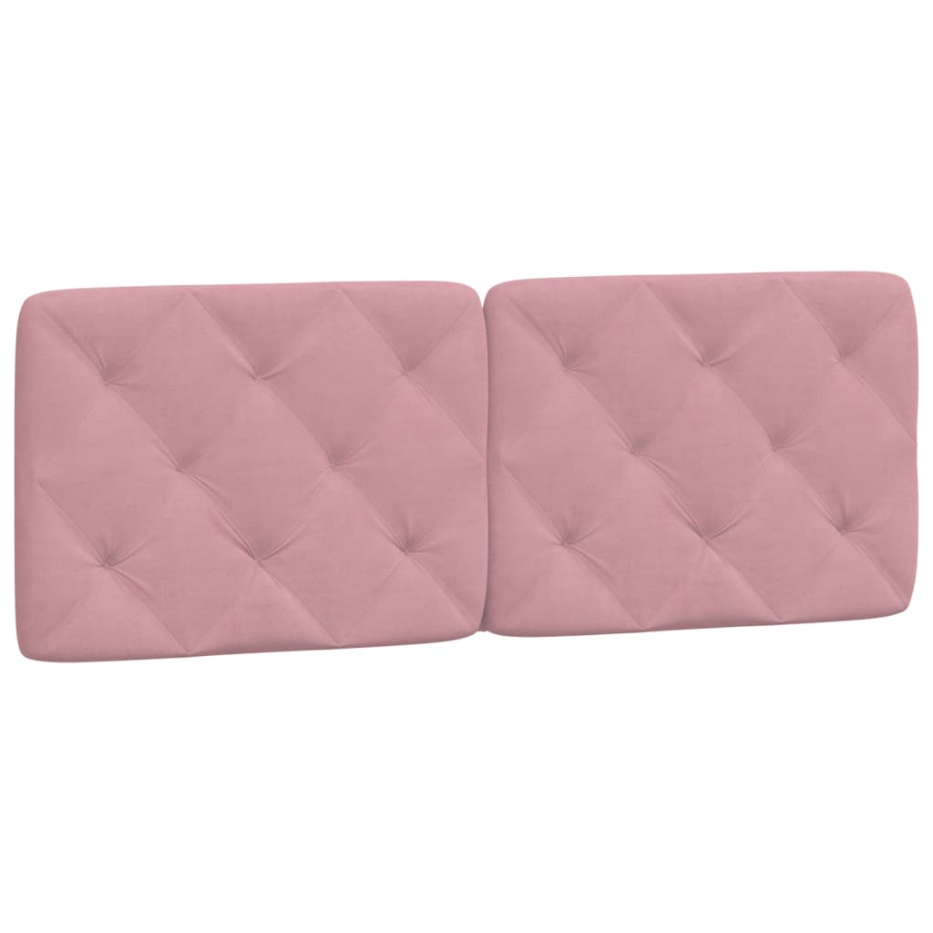 Lit avec matelas rose 140x200 cm velours - XIOS