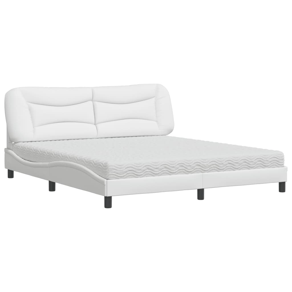 Lit avec matelas Hvar blanc 180x200 cm similicuir - XIOS