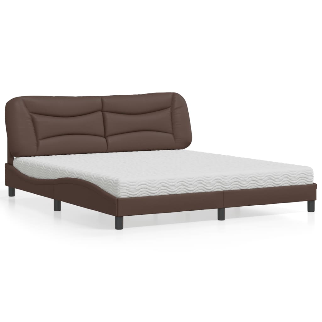 Lit avec matelas Hvar marron 180x200 cm similicuir - XIOS