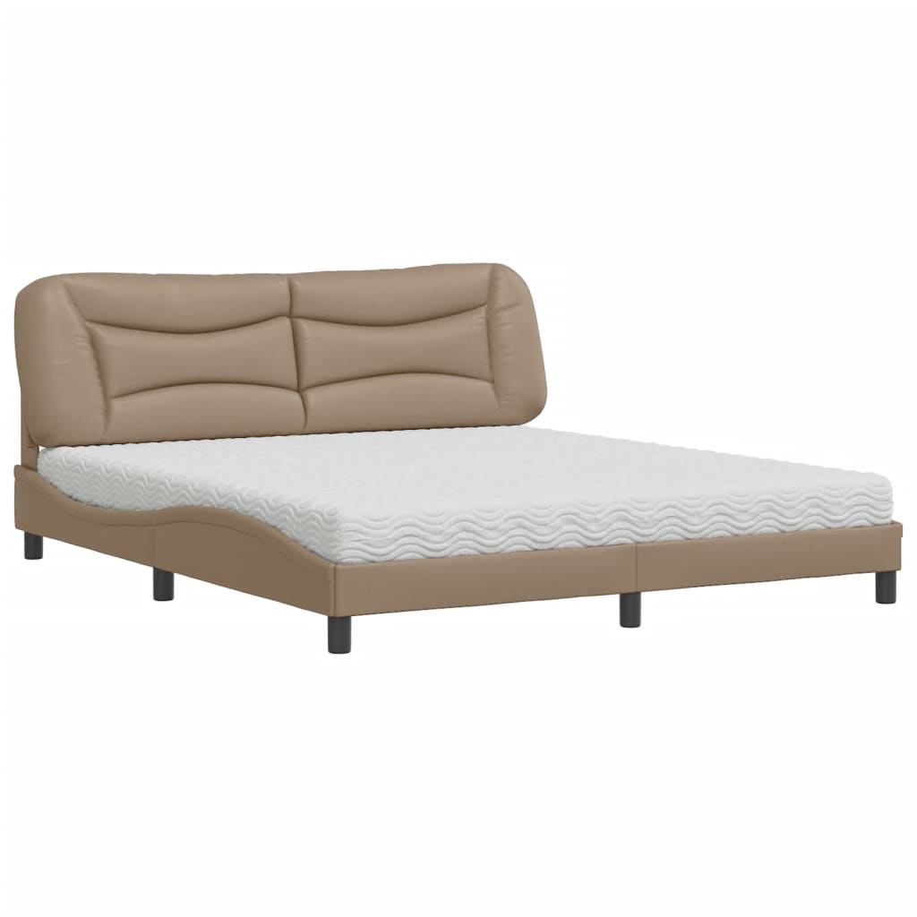 Lit avec matelas Hvar cappuccino 180x200 cm similicuir - XIOS