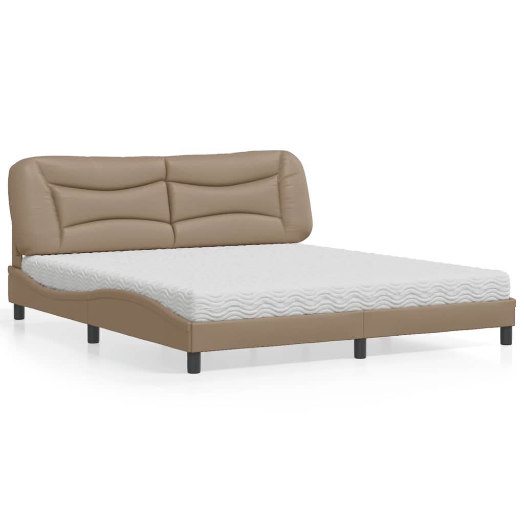 Lit avec matelas Hvar cappuccino 180x200 cm similicuir - XIOS