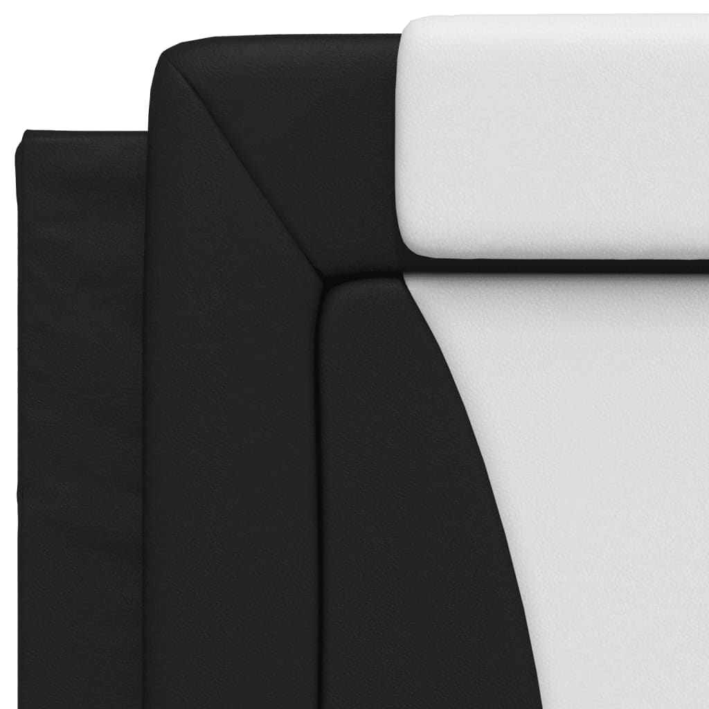 Lit Viana avec matelas noir et blanc 80x200 cm similicuir - XIOS