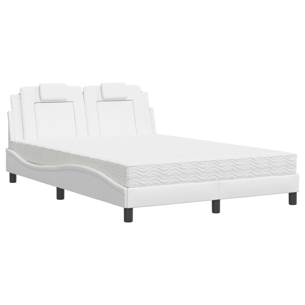 Lit Viana avec matelas blanc 140x190 cm similicuir - XIOS