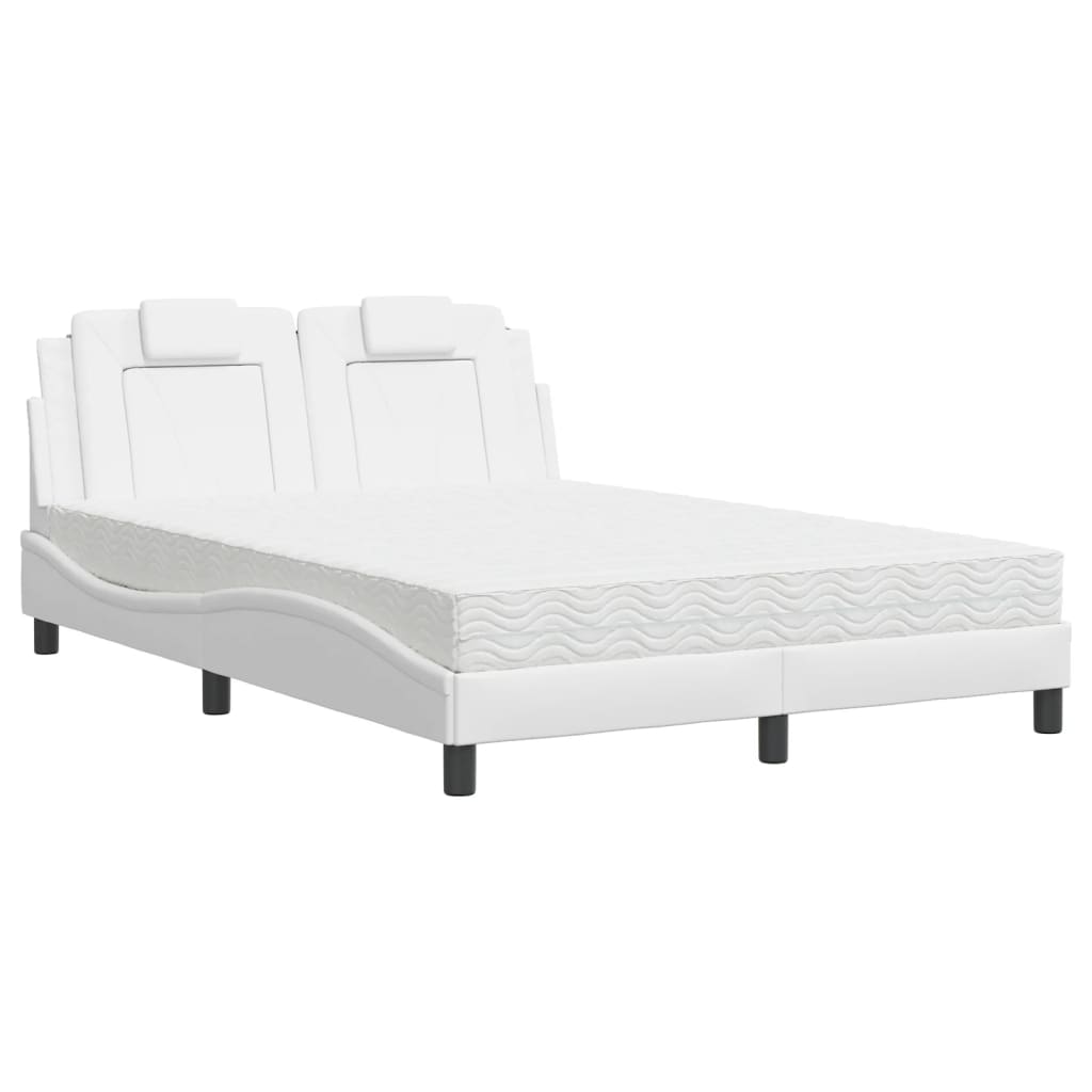 Lit Viana avec matelas blanc 140x200 cm similicuir - XIOS