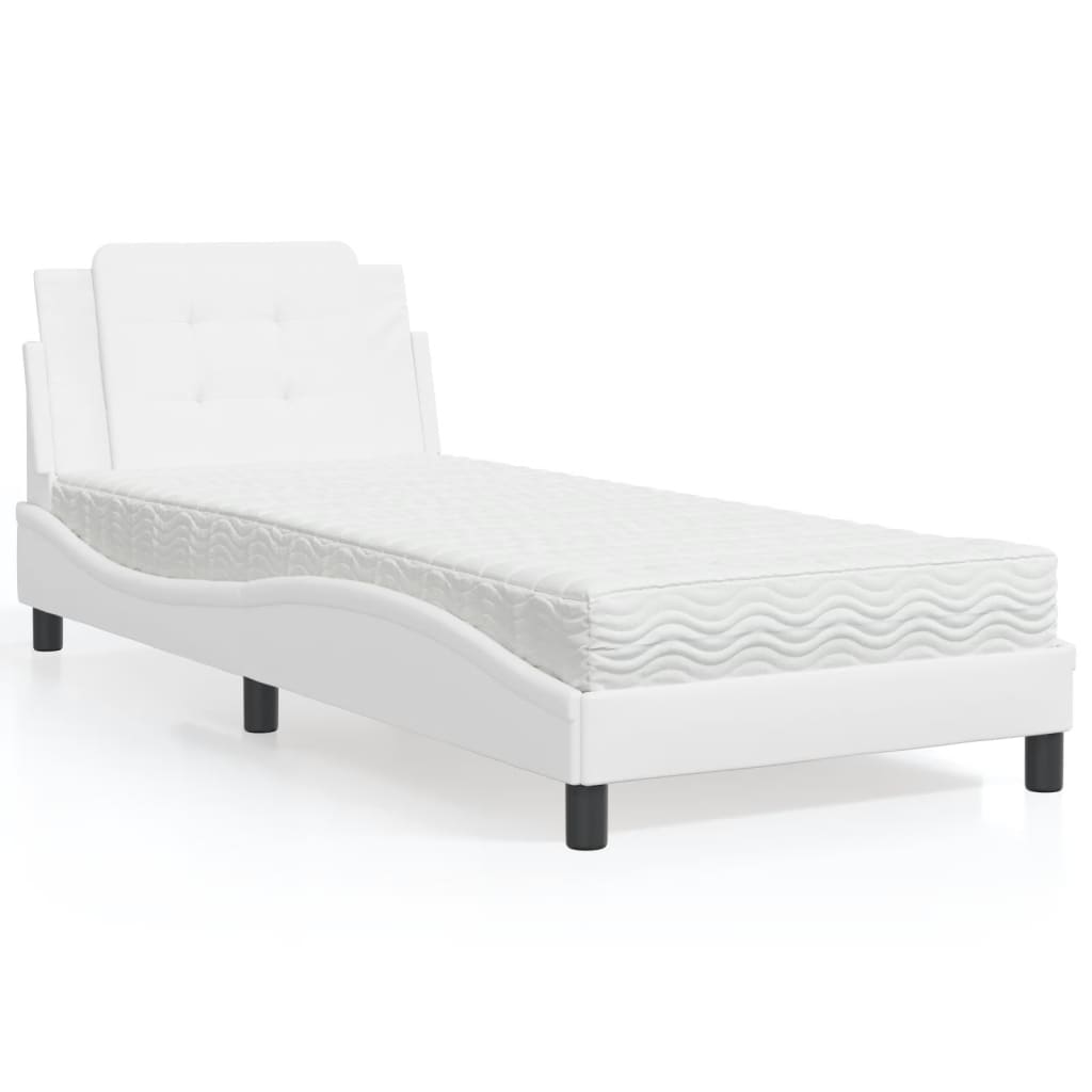 Cadre de lit sans matelas Zadar blanc 90x190 cm similicuir - XIOS