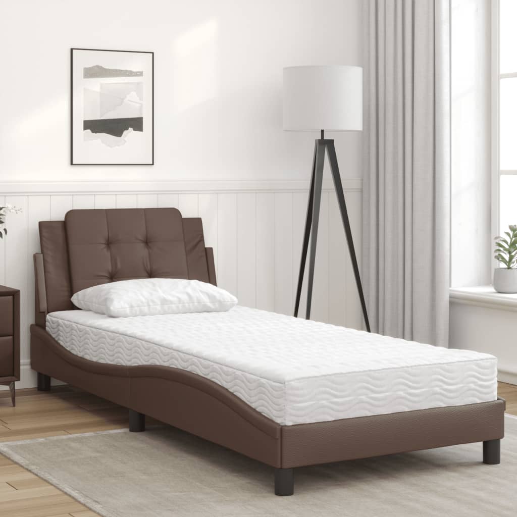Cadre de lit sans matelas Zadar marron 90x190 cm similicuir - XIOS