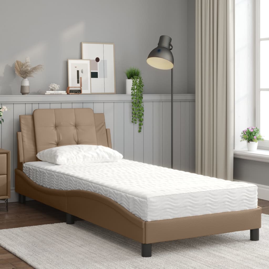 Cadre de lit sans matelas Zadar cappuccino 90x190 cm similicuir - XIOS
