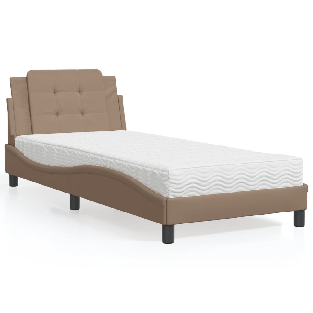 Cadre de lit sans matelas Zadar cappuccino 90x190 cm similicuir - XIOS