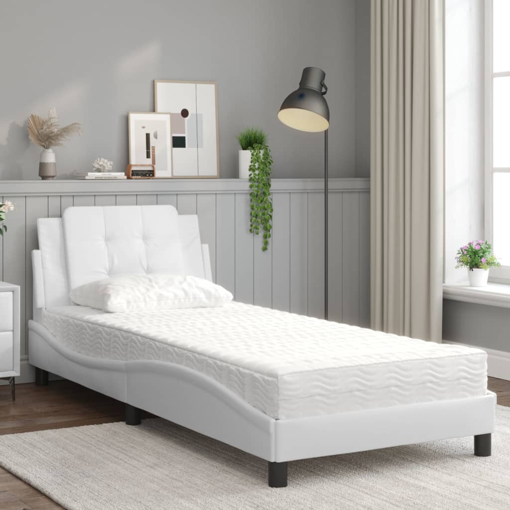 Cadre de lit sans matelas Zadar blanc 90x200 cm similicuir - XIOS