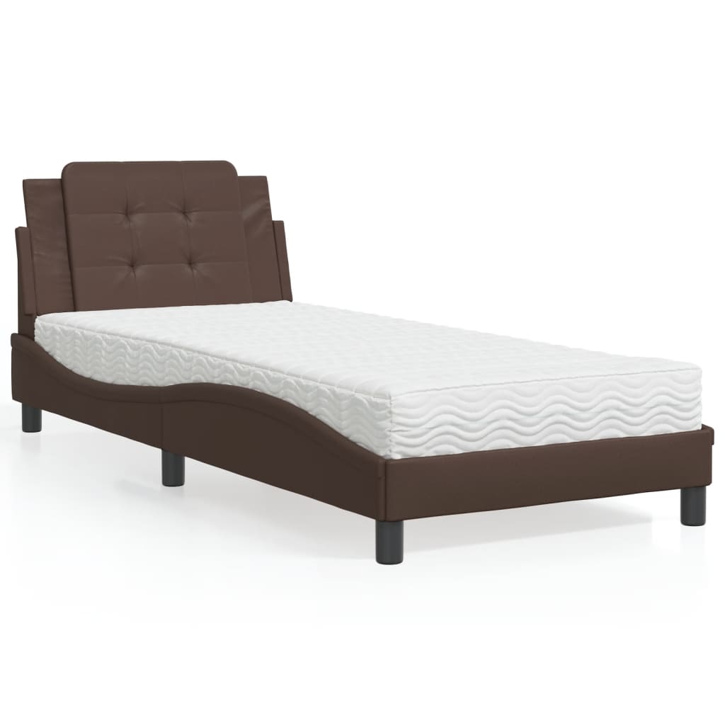 Cadre de lit sans matelas Zadar marron 90x200 cm similicuir - XIOS