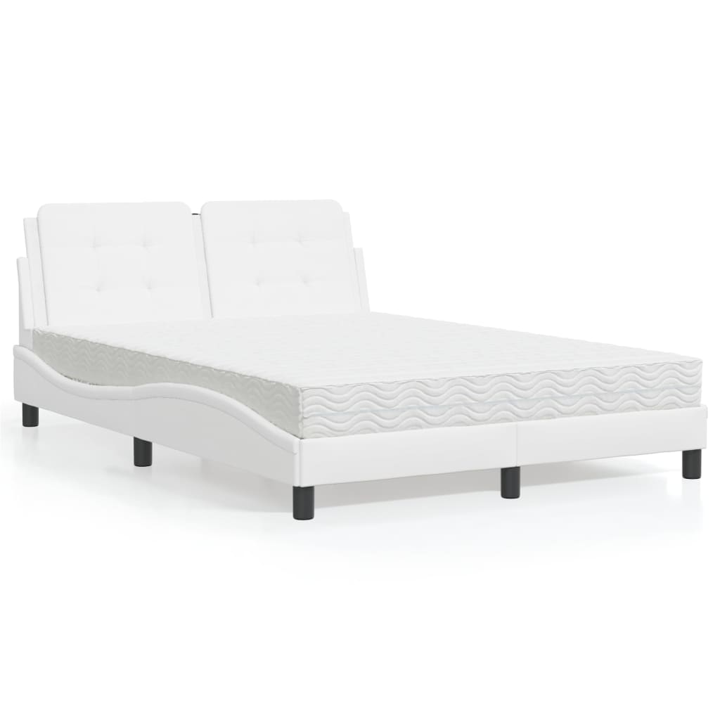 Cadre de lit sans matelas Zadar blanc 140x190 cm similicuir - XIOS