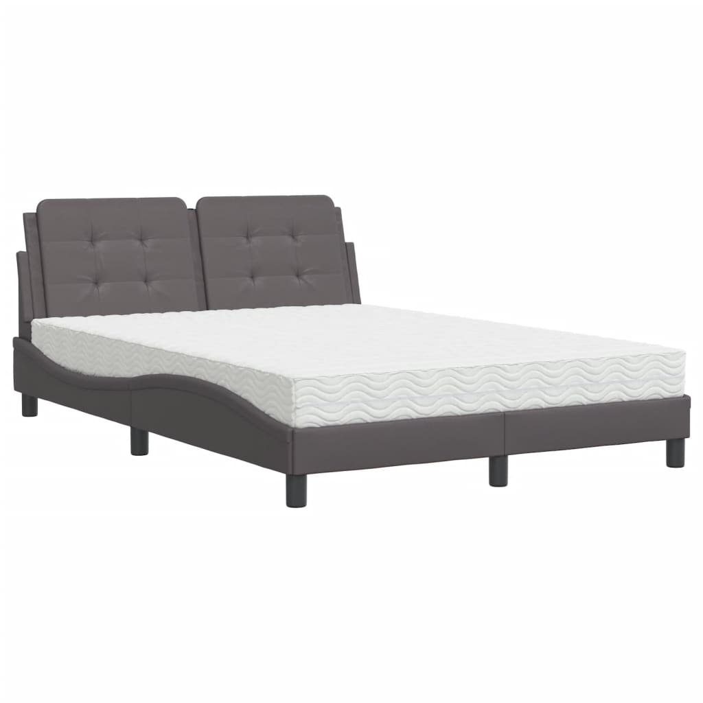 Cadre de lit sans matelas Zadar gris 140x190 cm similicuir - XIOS
