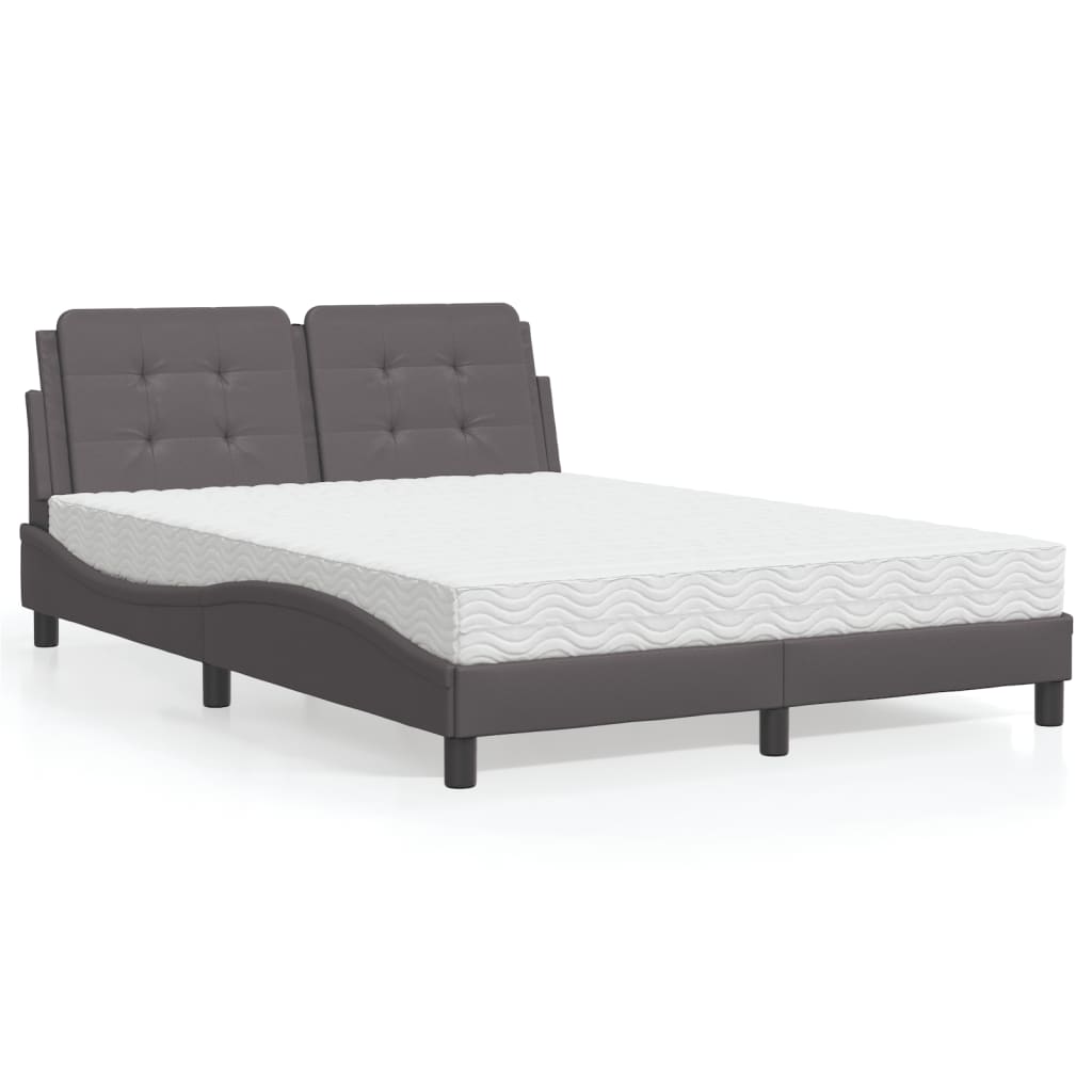 Cadre de lit sans matelas Zadar gris 140x190 cm similicuir - XIOS