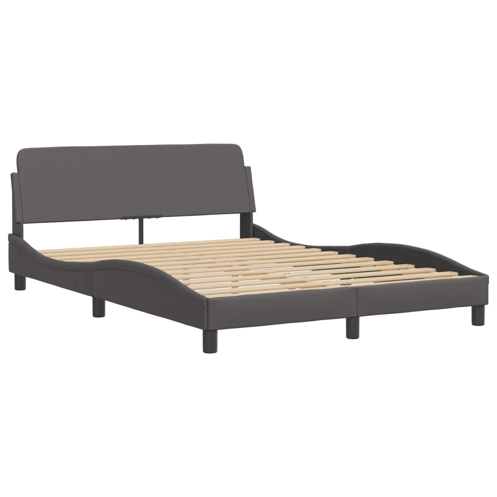 Lit avec matelas Zadar gris 140x200 cm similicuir