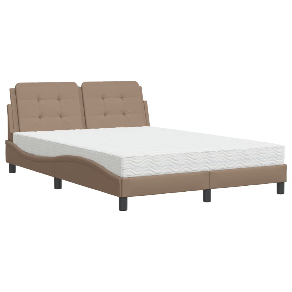 Lit avec matelas Zadar cappuccino 140x200 cm similicuir - XIOS