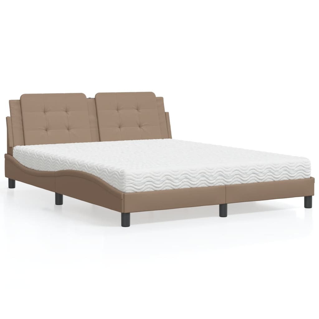 Lit avec matelas Zadar cappuccino 160x200 cm similicuir - XIOS