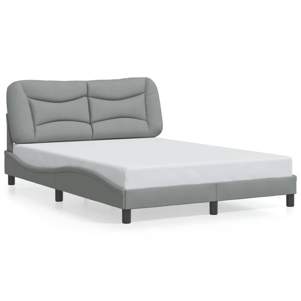 Cadre de lit avec LED sans matelas gris clair 120x200 cm tissu - XIOS